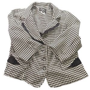 Stylish Black and White Houndstooth Women's Jacket